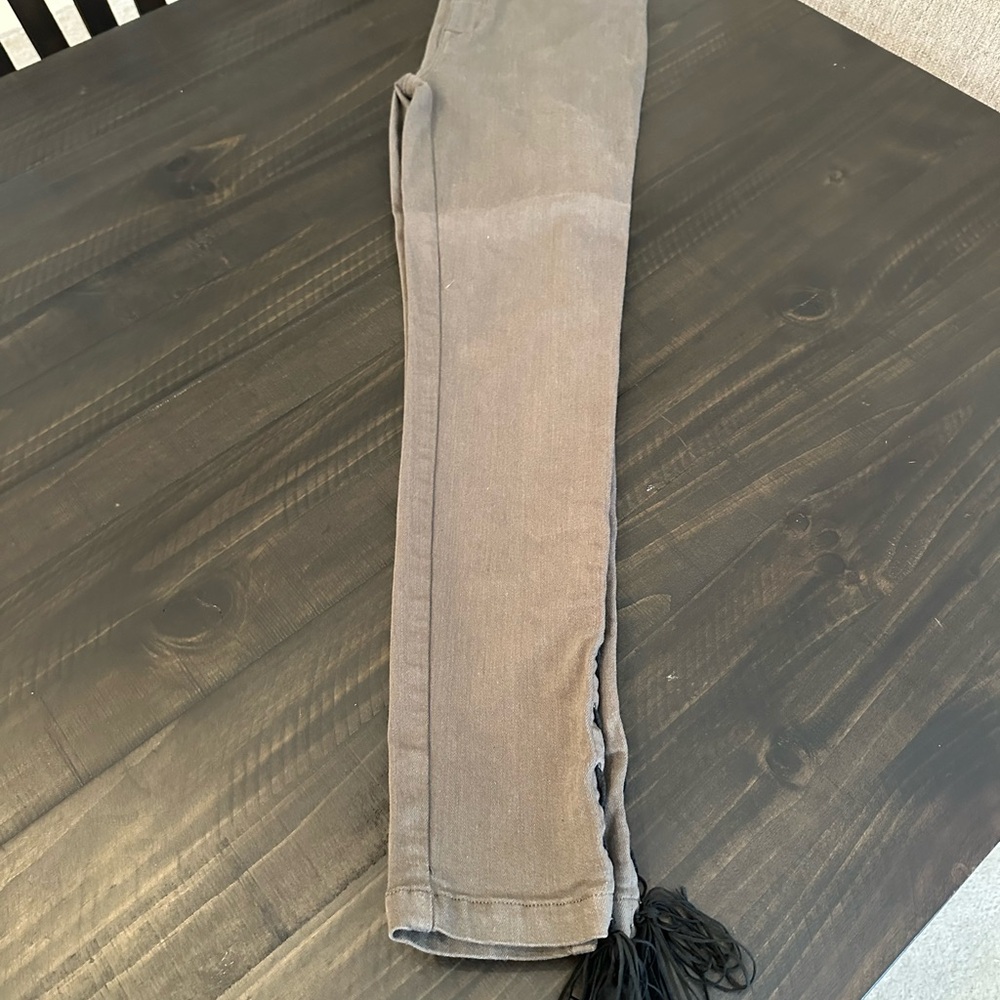 Hudson Jeans Charcoal Fringe Pants